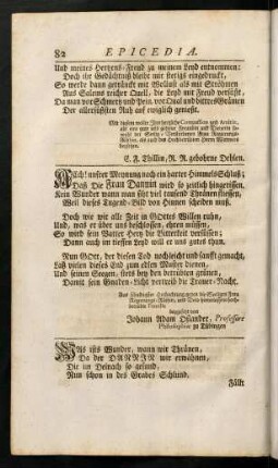 82 - 91, Was ists Wunder, wann wir Thränen, ... - Ists möglich, Seelige, daß in so kurzer Zeit ...