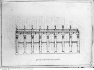 Piena relazione sulla fabbrica (Opus Architectonicum MS), Casa dei Filippini, Aufriss der Loggia im zweiten Hof (Anonimo C)