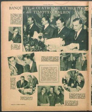 Banquete de cuatro mil cubiertos a don Timoteo Balbín [Fotografías]