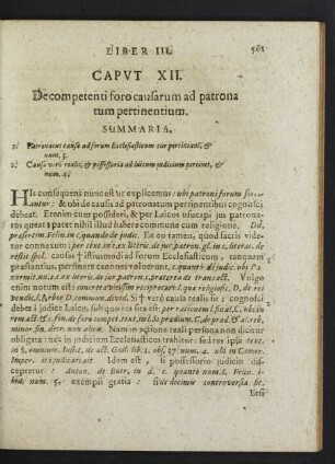 Caput XII. De competenti foro causarum ad patronatum pertinentium.