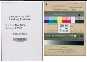 Entnazifizierung Karl Becker , geb. 08.09.1901 (Bote)