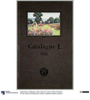 Catalogue I 1926.