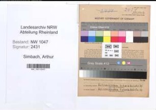 Entnazifizierung Arthur Simbach , geb. 19.02.1916 (Kaufmann)