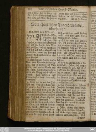 Vom christlichen Tugend Wandel, überhaupt.