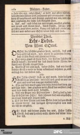 Vierdter Theil. Lehr-Lieder.