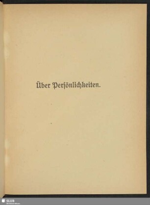 Über Persönlichkeiten