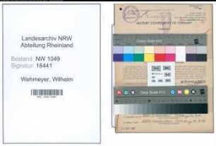 Entnazifizierung Wilhelm Wehmeyer , geb. 15.02.1903 (Schriftsteller)
