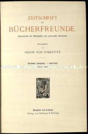 Zeitschrift für Bibliophilie, Jg. 6,1.1902/03