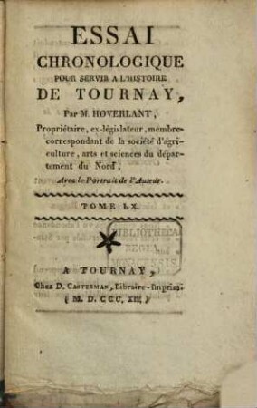 Essai chronologique pour servir a l'histoire de Tournay, 60