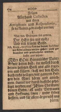 Folgen Allerhand Collecten mit ihren Antiphonis und Responsoriis ...