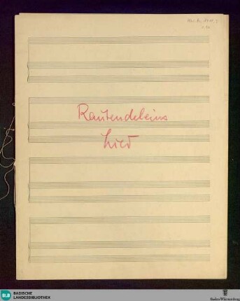 2 Lieder - Mus. Hs. 1411,3 1. Ex : V, pf