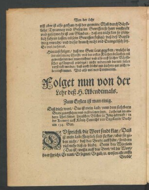 Folget nun von der Lehr deß H. Abendtmals.