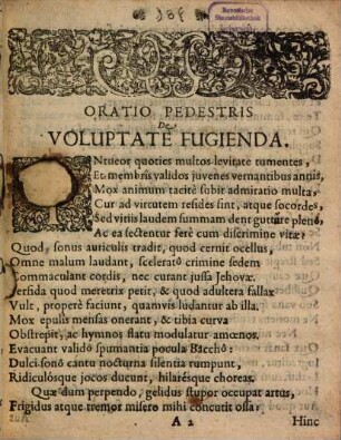 Oratio metrica de voluptate fugienda
