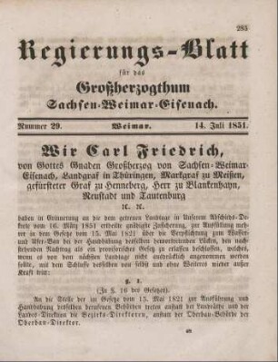 Nr. 29 : 14. Juli 1851