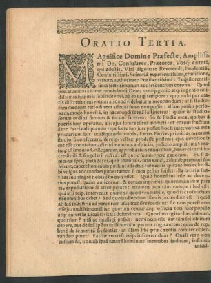 Oratio Tertia.