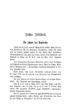 Achter Abschnitt. Die Fahnen des Regiments
