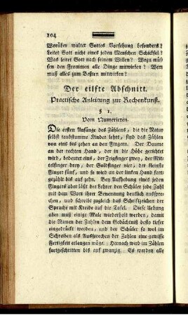 Der eilfte Abschnitt. Practische Anleitung zur Rechenkunst
