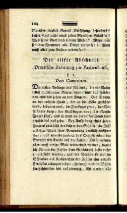 Der eilfte Abschnitt. Practische Anleitung zur Rechenkunst