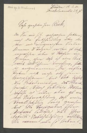 Brief an Hugo Bock : 18.03.1881