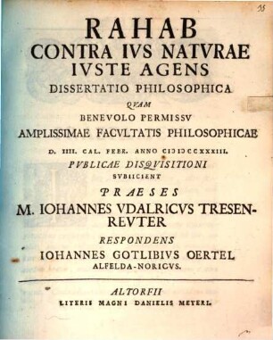 Rahab contra ius naturae iuste agens