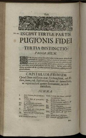 Incipit Tertiae Partis Pugionis Fidei Tertia Distinctio.