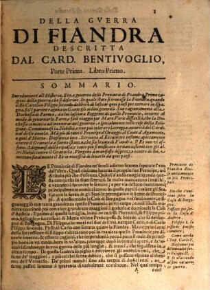 Historia Della Gverra Di Fiandra. 1