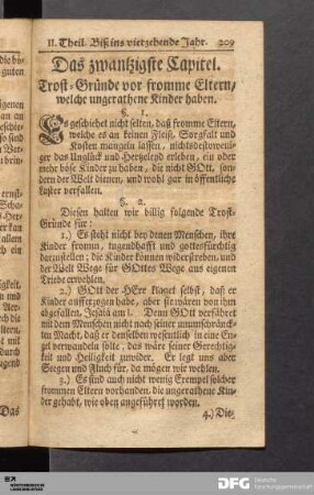 Das zwantzigste Capitel. Trost-Gründe vor fromme Eltern, welche ungerathene Kinder haben