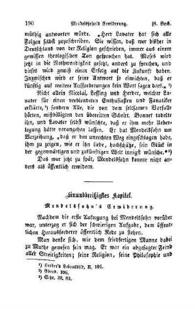 Einunddreißigstes Kapitel. Mendelssohn's Erwiderung