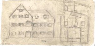 Hildebrand, Adolf von; Haus Schlederloh - Grundriss, Ansicht