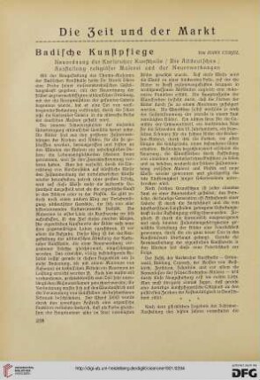 13.1921: Badische Kunstpflege
