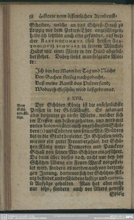 §. XVII. Vom Schützen-Könige