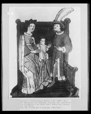 Ms 14697, Tristan von Gottfried von Straßburg, fol. 59: König und Königin auf dem Thron