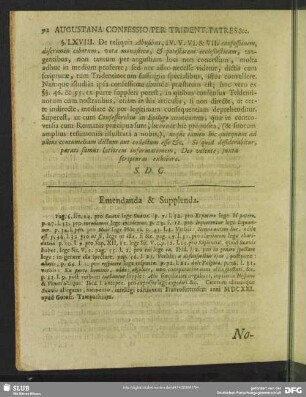 Emendanda & Supplenda