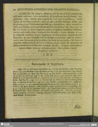 Emendanda & Supplenda
