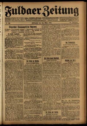 Ausgabe vom Mittwoch, den 22. März 1916.