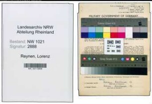 Entnazifizierung Lorenz Reynen , geb. 29.03.1905 (Geschaeftsmann)