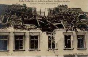 Zerstörtes Haus während des Generalstreiks