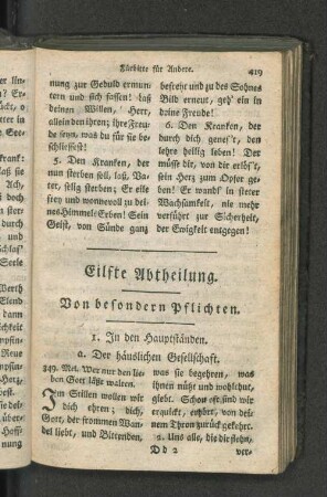 Eilfte Abtheilung. Von den besondern Pflichten.