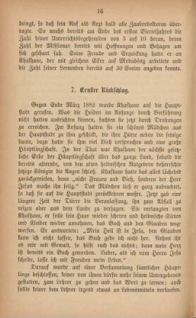 7. Ernster Rückschlag