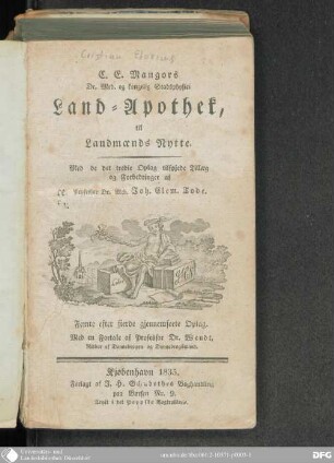 C. E. Mangors Land-Apothek, til Landmaends Nytte : femte efter fierde gjennemseete Oplag