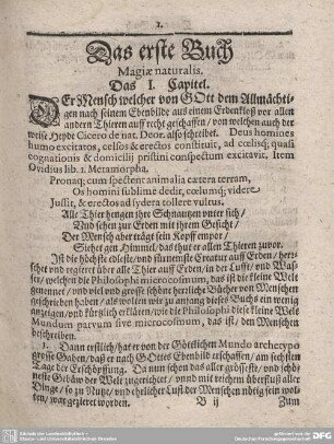 Das erste Buch Magiae naturalis.