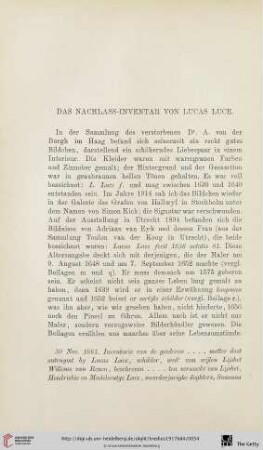 Das Nachlass-Inventar von Lucas Luce