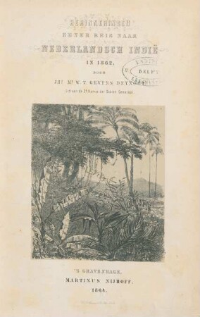 Herinneringen eener reis naar Nederlandsch Indië in 1862