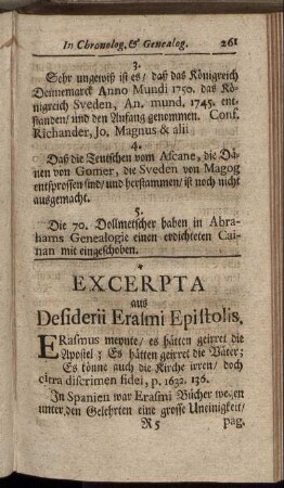 Excerpta aus Desiderii Eratmi Epistolis.