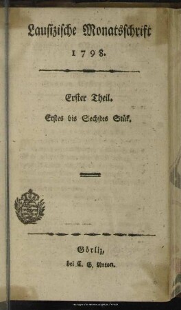 1798,1/6: Lausizische Monatsschrift