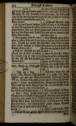 XIII. Aufs H. Pfingst-Fest. - XIV. Aufs Fest der H. Drey-Einigkeit.
