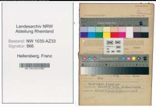 Entnazifizierung Franz Hellersberg , geb. 18.07.1902 (Bergmann)