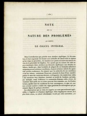 Note. Nature des problèmes que présente la calcul intégral.