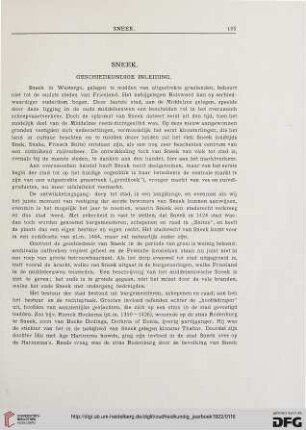 3.Ser. 2.1922: Sneek : geschiedkundige inlieding