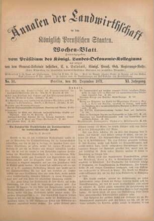 No. 51. Berlin, den 20. Dezember 1871. XI. Jahrgang.
